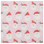 Schattigee Santa Heads op lichtroze Stof (Swatch)