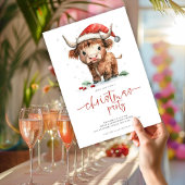 Schattigee Santa Highland Koe kerstfeest Kaart