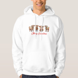 Schattigee Santa Highland Koeien, Funny Mooey Chri Hoodie