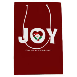 Schattigee Santa & Holly Berries Christmas Joy Medium Cadeauzakje