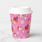 Schattigee Santa Katten Roze Kerst Party Cups Papieren Bekers (Voorkant)