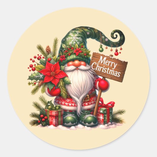 Schattigee Santa Kerst stickers (Voorkant)