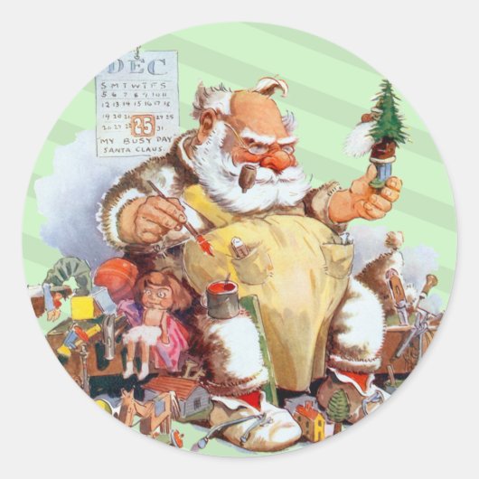 Schattigee Santa Kerst stickers (Voorkant)