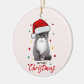 Schattigee Santa Kitten Meowy Kerst Keramisch Ornament (Links)