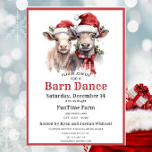 Schattigee Santa Koeien Barn Dance Xmas Party Invi Kaart