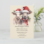 Schattigee Santa Koeien Kerstbruiloft Kaart (Staand voorkant)