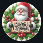 Schattigee Santa Merry Christmas Stickers voor vak<br><div class="desc">Voeg feestelijke vrolijkheid toe aan uw vakantieseizoen met deze schattige Schattigee Santa Merry Christmas-Stickers! Met een charmant Santa Claus-ontwerp zijn deze stickers ideaal voor het verzegelen van kerstkaarten, het decoreren van cadeautassen of het toevoegen van een speelse toets aan vakantiegangers. Ideaal voor cadeaus voor kinderen, feestgunsten en doe-het-zelfprojecten, deze hoogwaardige...</div>
