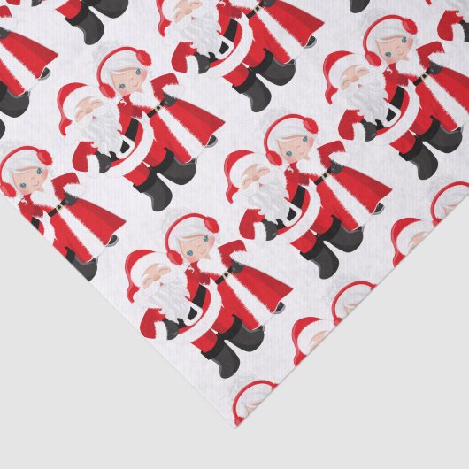 Schattigee Santa Mrs Claus betegeld feestweefsel Tissuepapier (Detail)