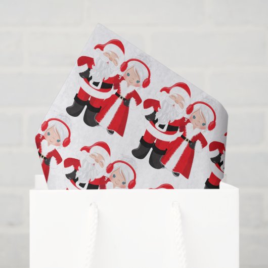 Schattigee Santa Mrs Claus betegeld feestweefsel Tissuepapier (Cadeauzakje)