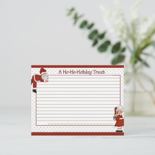 Schattigee Santa / Mrs Claus Blank Recept Kaart (Staand voorkant)