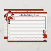 Schattigee Santa / Mrs Claus Blank Recept Kaart (Voorkant / Achterkant)