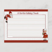 Schattigee Santa / Mrs Claus Blank Recept Kaart (Achterkant)