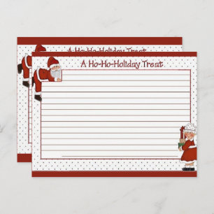 Schattigee Santa / Mrs Claus Blank Recept Kaart