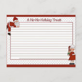Schattigee Santa / Mrs Claus Blank Recept Kaart (Voorkant)