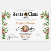 Schattigee Santa Nice Lijst Certificaat Foto Inpakpapier Vel (Voorkant)