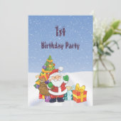 Schattigee Santa & Parcels Sneeuwlandschap 1e Verj Kaart (Staand voorkant)