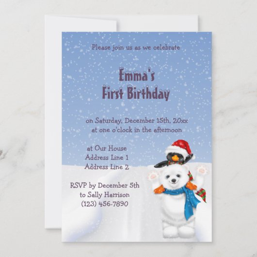 Schattigee Santa & Parcels Sneeuwlandschap 1e Verj Kaart (Achterkant)