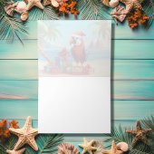 Schattigee Santa Parrot Tropical Beach Kerst Bedankkaart