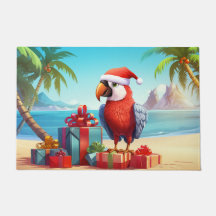 Schattigee Santa Parrot Tropical Beach Kerst