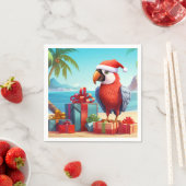Schattigee Santa Parrot Tropical Beach Kerst Servet (Insitu)