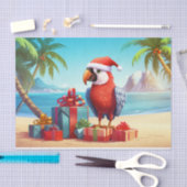 Schattigee Santa Parrot Tropical Beach Kerst Tissuepapier (Craft)