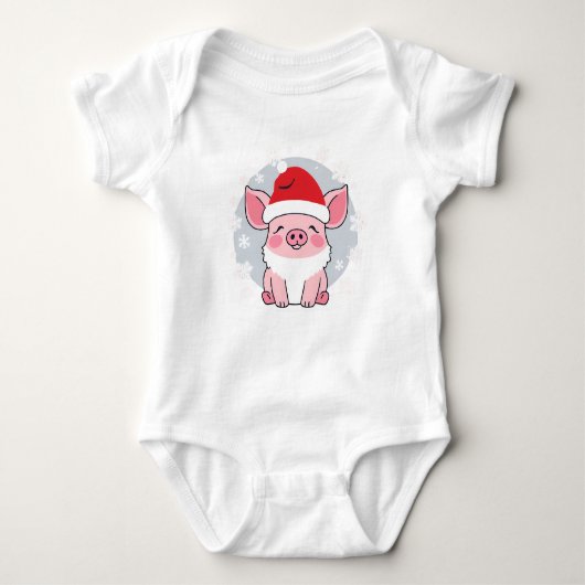 Schattigee Santa Piglet, Vakantie Piggie Romper (Voorkant)