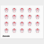 Schattigee Santa Piglet, Vakantie Piggie Ronde Sticker (Vel)