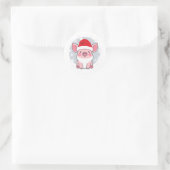 Schattigee Santa Piglet, Vakantie Piggie Ronde Sticker (Tas)
