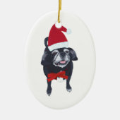Schattigee Santa Pug Dog Kerst Ornamenten (Voorkant)