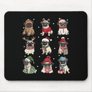 Schattigee Santa Pug Funny Xmas Lights Dogs Lover  Muismat