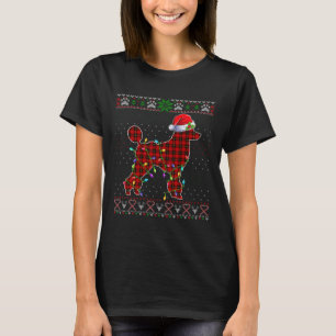 Schattigee Santa Red Plaid Poodle Light Lelijke Ke T-shirt