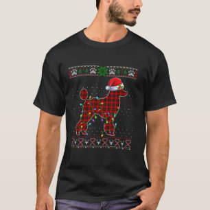 Schattigee Santa Red Plaid Poodle Light Lelijke Ke T-shirt