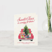 Schattigee Santa Red Truck & Tree Note Kaart (Voorkant)