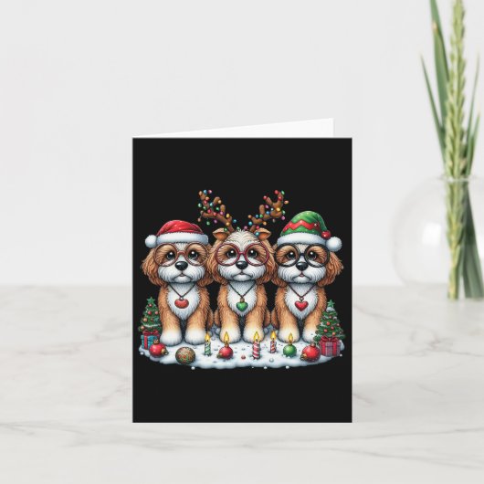 Schattigee Santa Reindeer Elf Apoo Kerstvrouwen Ma Kaart (Voorkant)