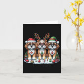 Schattigee Santa Reindeer Elf Apoo Kerstvrouwen Ma Kaart (Gele Bloem)