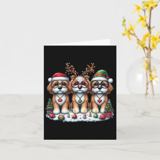 Schattigee Santa Reindeer Elf Apoo Kerstvrouwen Ma Kaart (Gele Bloem)