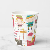 Schattigee Santa Reindeer Elf Kinder Kerst Papieren Bekers (Achterkant)
