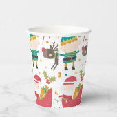 Schattigee Santa Reindeer Elf Kinder Kerst Papieren Bekers (Rechts)