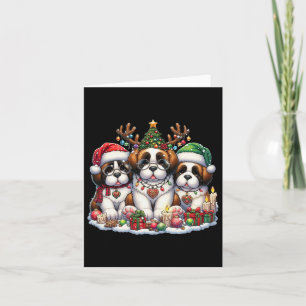 Schattigee Santa Reindeer Elf Saint Bernard Christ Kaart