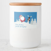 Schattigee Santa & Rendier aangepaste tekst voedse Voedselcontainer Etiket (Voorkant)