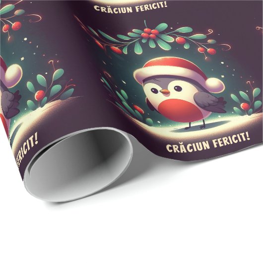 Schattigee Santa Robins Cadeaupapier (Rol Hoek)