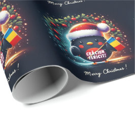 Schattigee Santa Robins Cadeaupapier