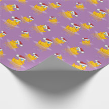 Schattigee Santa Rubber Duck op Lavendel Achtergro