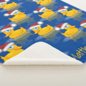 Schattigee Santa Rubber Ducks op donkerblauwe acht Sherpa Deken (3/4)