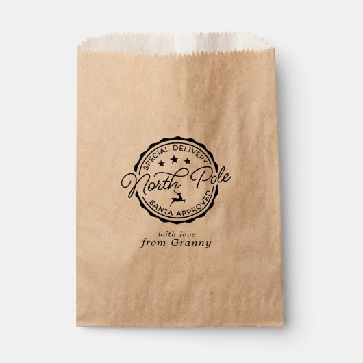 Schattigee Santa Seal North Pole Favor Bag Bedankzakje (Voorkant)