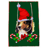 Schattigee Santa Shetland Sheepdog Kerstmis Medium Cadeauzakje (Achterkant)