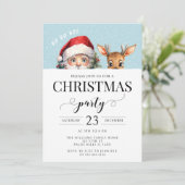 Schattigee Santa sneeuw herten kerst feestuitnodig Kaart (Staand voorkant)