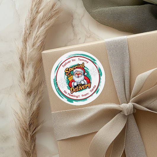 Schattigee Santa Speciale levering Geen Peeking Ronde Sticker