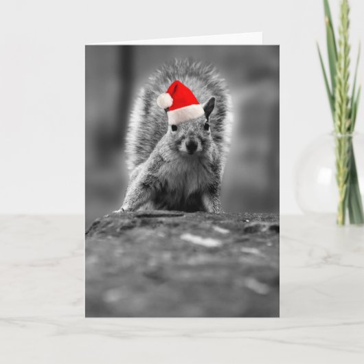Schattigee Santa Squirrel Feestdagen Kaart (Voorkant)
