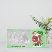 Schattigee Santa Tree Dieren Baby Eerste Kerstmis Feestdagenkaart (Staand voorkant)